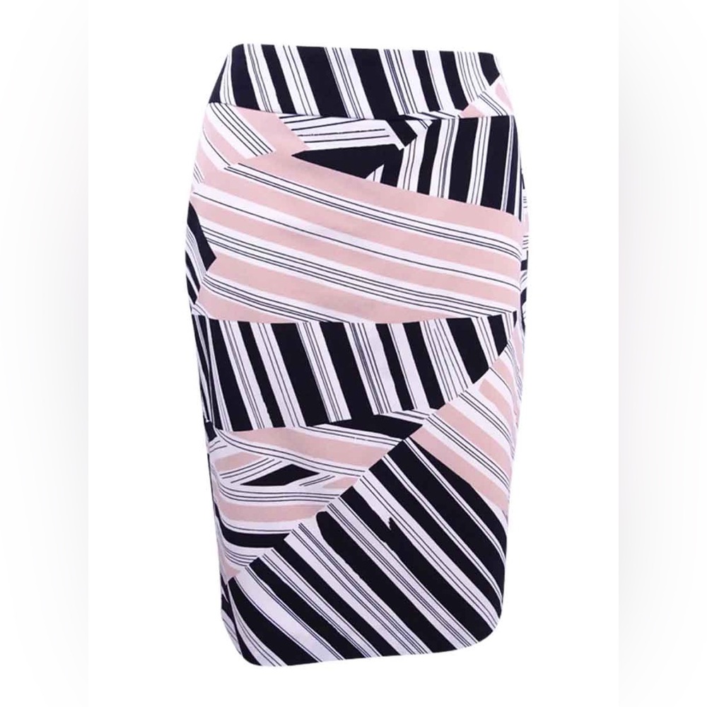 Striped Pink and Black Pencil Skirt